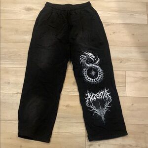 Black Gym Wide Leg Sweatpants Oversized NEVER WORN